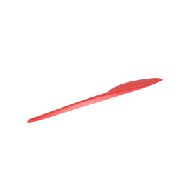 Cuchillo de Plastico PS Rojo 165 mm (15 Uds)