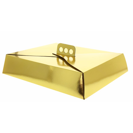 Caja Cartón Oro Tarta Rectangular 26,5x35,5x8cm (50 Uds)