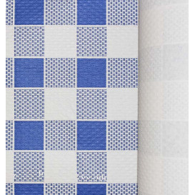Mantel de Papel Rollo Cuadros Azules 1x100m. 40g (1 Ud)