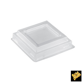 Tapa Bol Onda Dessert Transparente PET 6,6 cm (25 Uds)