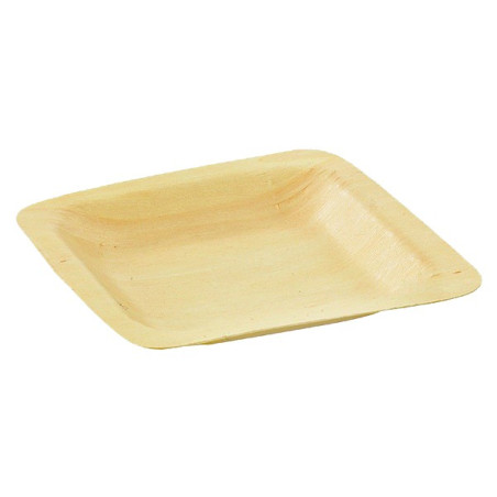 Plato de Madera Cuadrado 11,5x11,5x1,2cm (25 Uds)