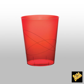 Vaso de Pastico Rojo Transp. PS 350ml (500 Uds)