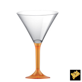 Copa de Plastico Cocktail con Pie Naranja Transp. 185ml (200 Uds)