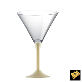 Copa de Plastico Cocktail con Pie Crema 185ml (200 Uds)