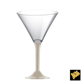 Copa de Plastico Cocktail con Pie Beige 185ml (20 Uds)