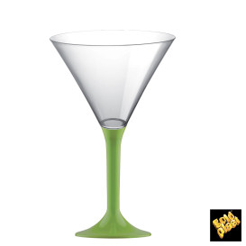Copa de Plastico Cocktail con Pie Verde Lima 185ml (200 Uds)