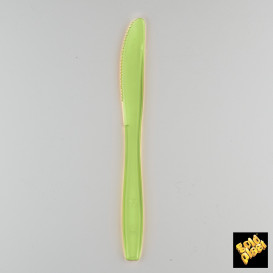 Cuchillo de Plastico PS Verde Lima Transp190mm (50 Uds)