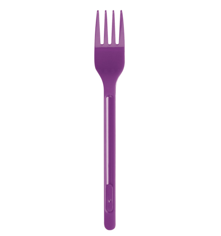 Tenedor de Plastico Violeta  PS 175mm (600 Uds)