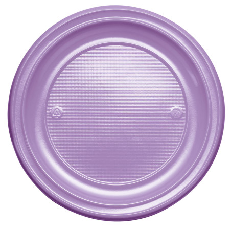 Plato de Plástico PS Llano Lila Ø220 mm (30 Uds)