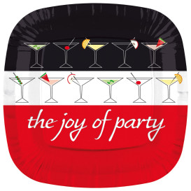 Plato de Carton Cuadrado '' Joy of Party'' 230mm (8 Uds)