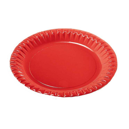 Plato de Cartón Redondo "Party" Rojo 18cm (10 Uds)