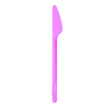 Cuchillo de Plástico PS Rosa 175mm (600 Uds)