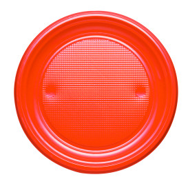 Plato de Plastico PS Llano Naranja Ø170mm (1100 Uds)