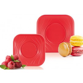 Platos de Plástico Cuadrados Rojos 230mm Comprar Online