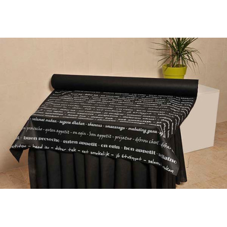 Mantel Rollo Novotex Negro "Buen Provecho" 1,2x50m P40cm (6 Uds)