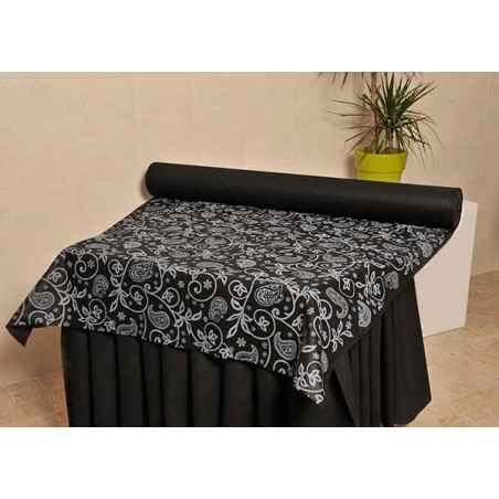 Mantel Rollo Novotex Negro "Cachemir" 1,2x50m P40cm (6 Uds)