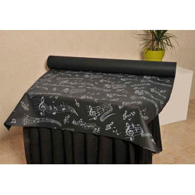 Mantel Rollo Novotex Negro "Música" 1,2x48m 50g (6 Uds)