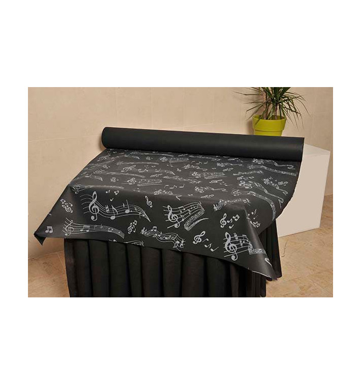 Mantel Rollo Novotex Negro "Música" 1,2x48m 50g (6 Uds)