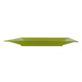 Plato de Plastico Llano Cuadrado Pistacho 230mm (180 Uds)