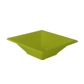 Bol de Plastico Cuadrado Pistacho 120x120x40mm (25 Uds)