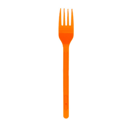 Tenedor de Plástico Naranja PS 175mm (20 Uds)