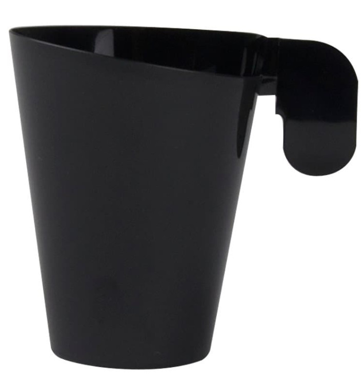 Taza de Plástico Design Negra 155ml (12 Uds)