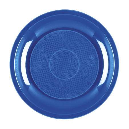 Plato Duro Reutilizable PP Postre Azul Mediterraneo "Round" Ø18,5cm (25 Uds)