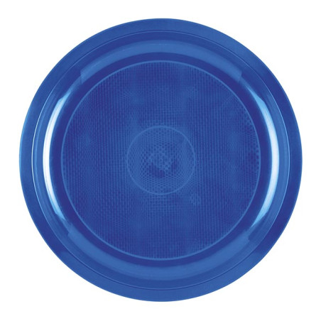 Plato Duro Reutilizable PP Azul Mediterraneo "Round" Ø29cm (25 Uds)