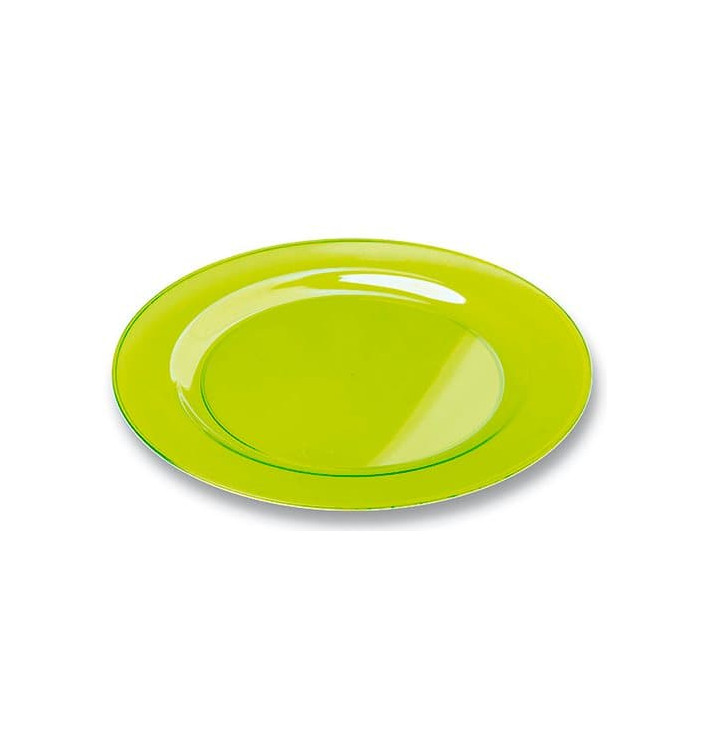 Plato Plastico Redondo Extra Rigido Verde 23cm (90 Uds)