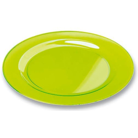 Plato Reutilizable PS Redondo Extra Rigido Verde 23cm (90 Uds)