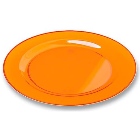 Plato Reutilizable PS Redondo Extra Rigido Naranja 19cm (120 Uds)