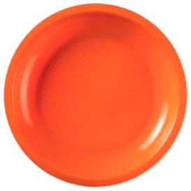 Plato de Plastico Llano Naranja Round PP Ø185mm (300 Uds)