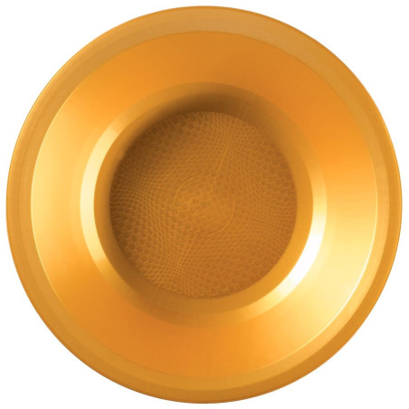 Plato Duro Reutilizable PP Hondo Oro "Round" Ø19,5cm (600 Uds)