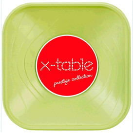 Bol de Plastico PP "X-Table" Cuadrado Lima 180x180mm (8 Uds)