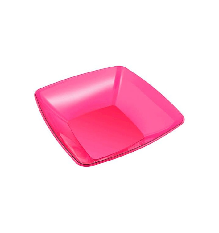 Bol de Plastico Cuadrado Frambuesa 28x28cm (1 Uds)