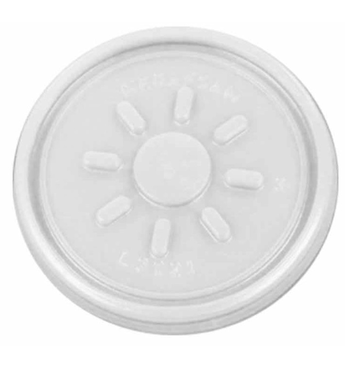 Tapa de Plastico PS Trans. Plana para Foam Ø7,4cm (100 Uds)