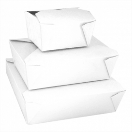 Caja de Carton Americana Blanca 113x90x64mm 600ml (450 Uds) 