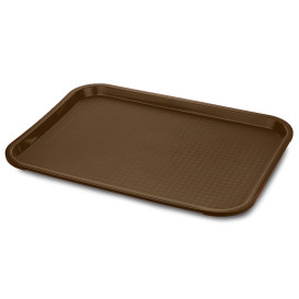 Bandeja Plastico Rectangular Fast Food Chocolate 30,4x41,4cm (24 Uds)