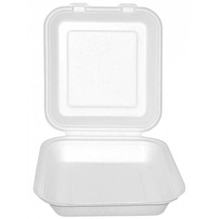 Envase MenuBox Caña Azúcar Blanco 22x20x5cm (50 Uds)