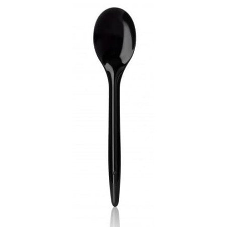 Cucharilla Plástico Luxury Negra 123 mm (100 Uds)