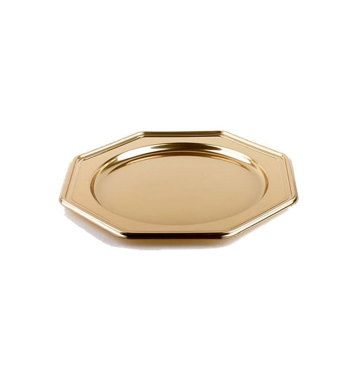 Bajoplato de Plastico Catering Octog. Oro 30 cm (5 Uds)