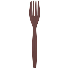 Tenedor de Plastico Easy PS Marron 180mm (500 Uds)