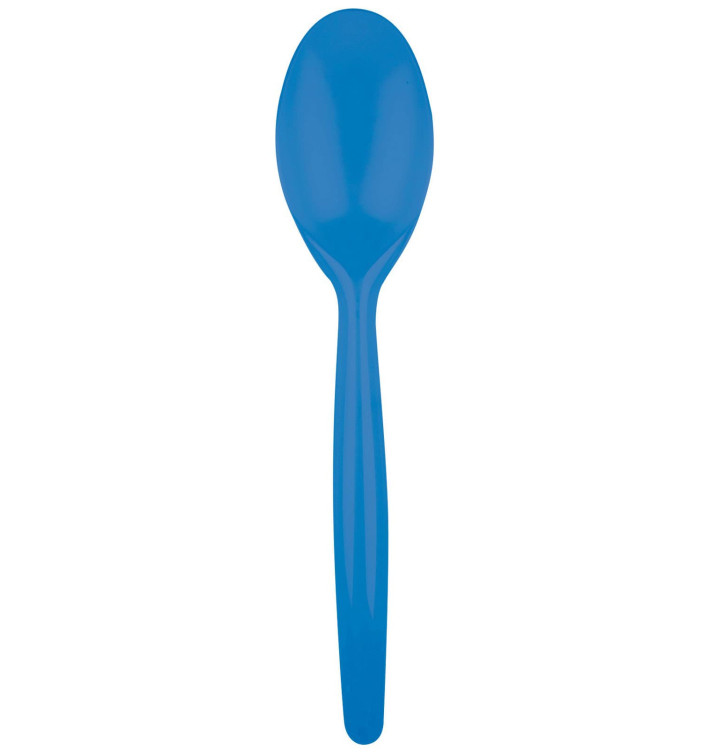 Cuchara de Plastico Easy PS Azul Transp. 185 mm (500 Uds)