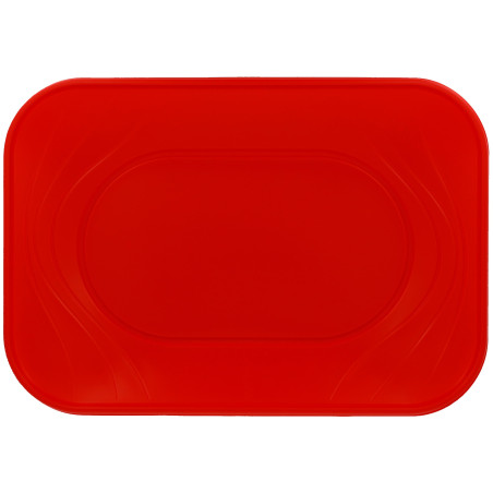 Bandeja Reutilizable PP "X-Table" Rojo 33x23cm (60 Uds)