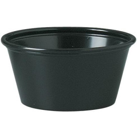 Tarrina de Plastico PS para Salsas Negro 60ml Ø62mm (250 Uds)