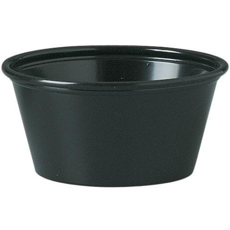 Tarrina para Salsas PS Negro 60ml Ø6,6cm (250 Uds)