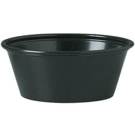 Tarrina de Plastico PS para Salsas Negro 44ml Ø62mm (250 Uds)