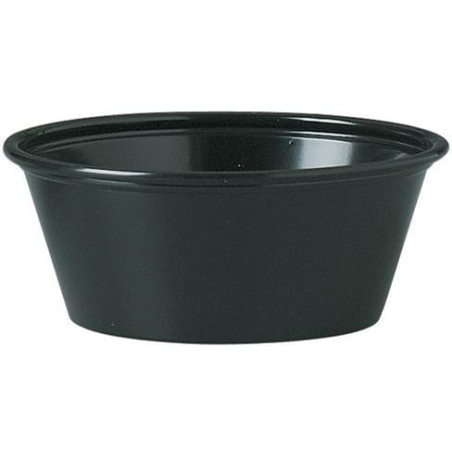 Tarrina para Salsas PS Negro 44ml Ø6,6cm (250 Uds)