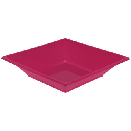 Plato de Plástico Hondo Cuadrado Fucsia 17cm (300 Uds)