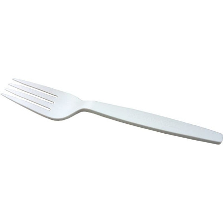 Tenedor Biodegradable CPLA Blanco 160mm (50 Uds)